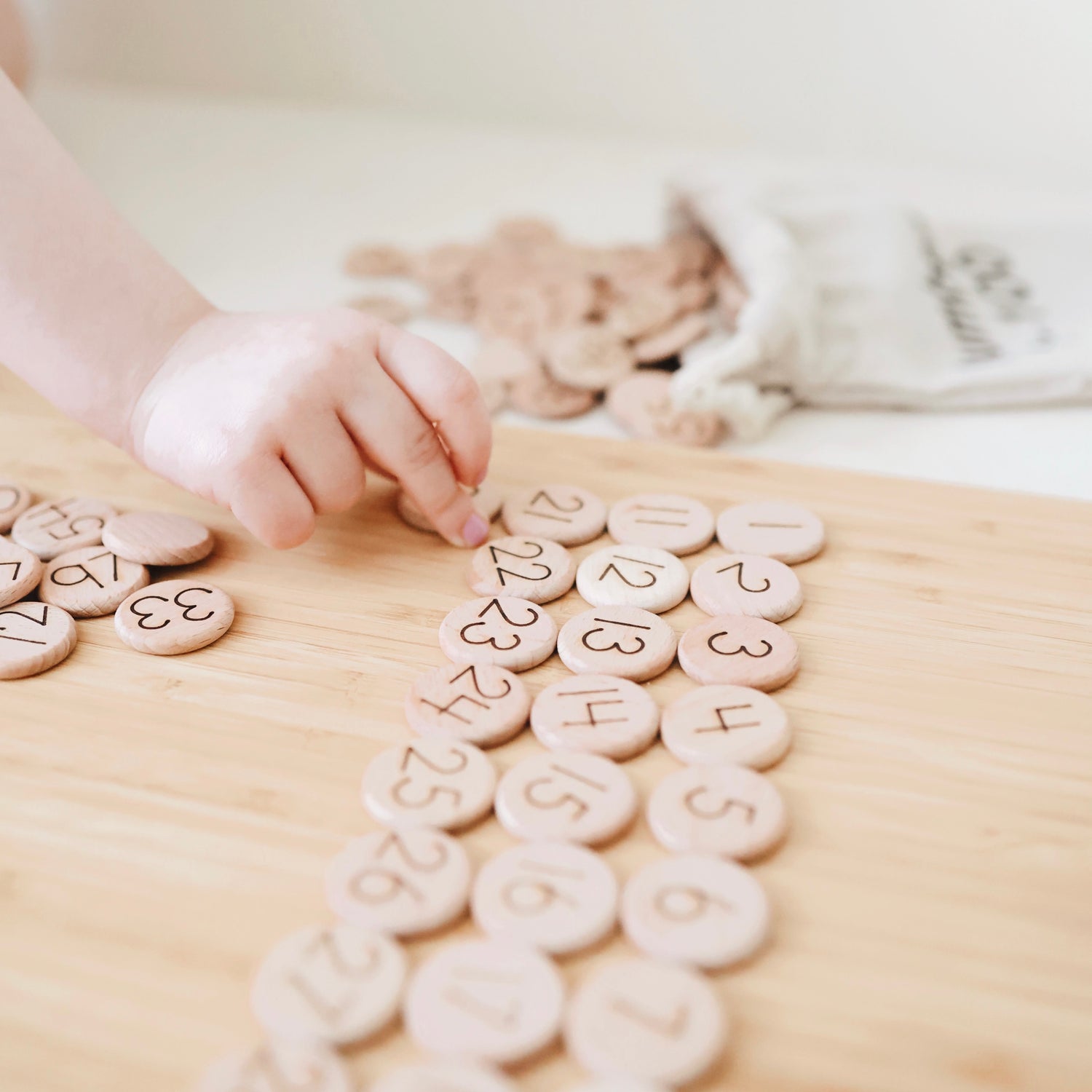 1-100 Wooden Counting Discs ( Mini)