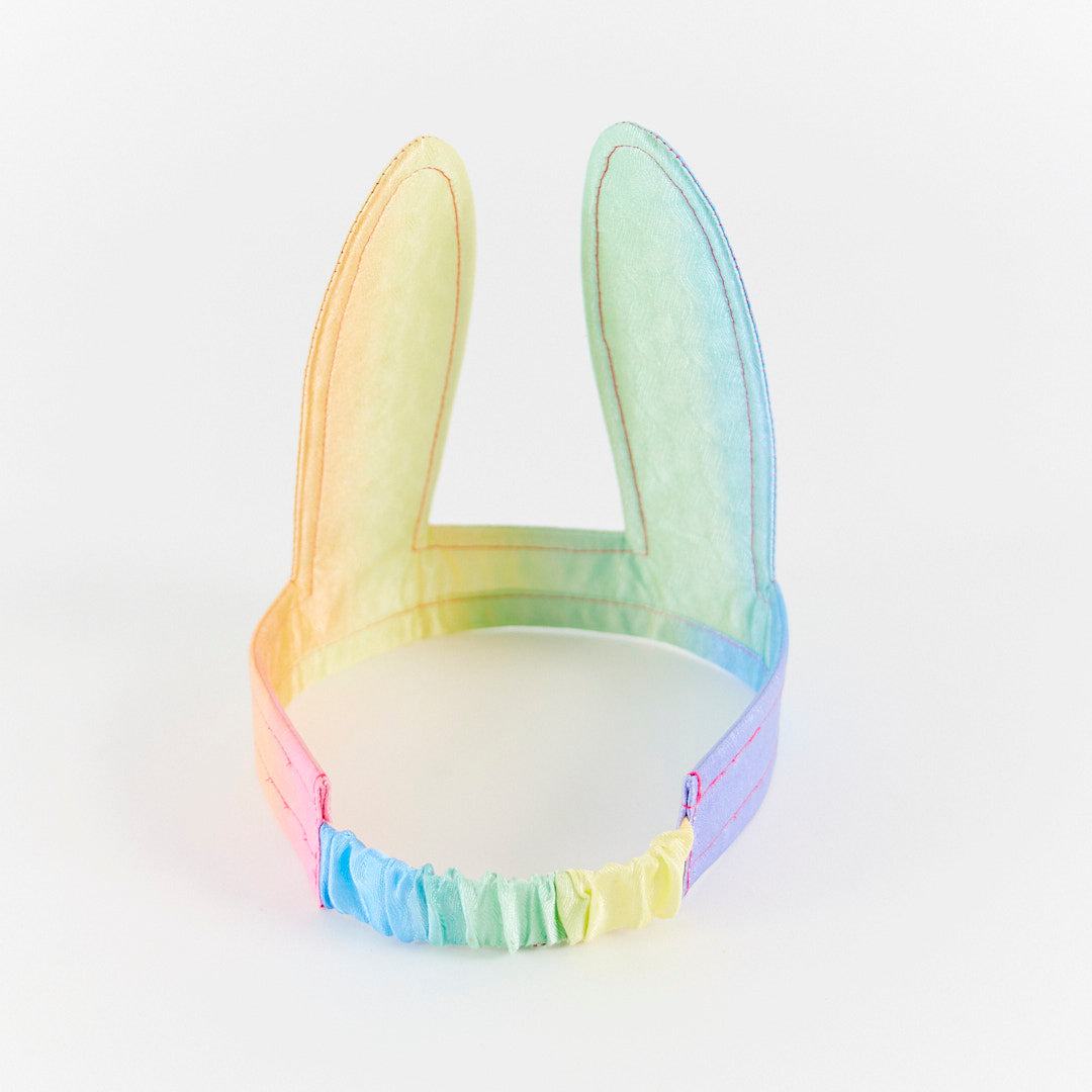 Silk Bunny Ears and Tail Dress Up Set (Soft Rainbow)