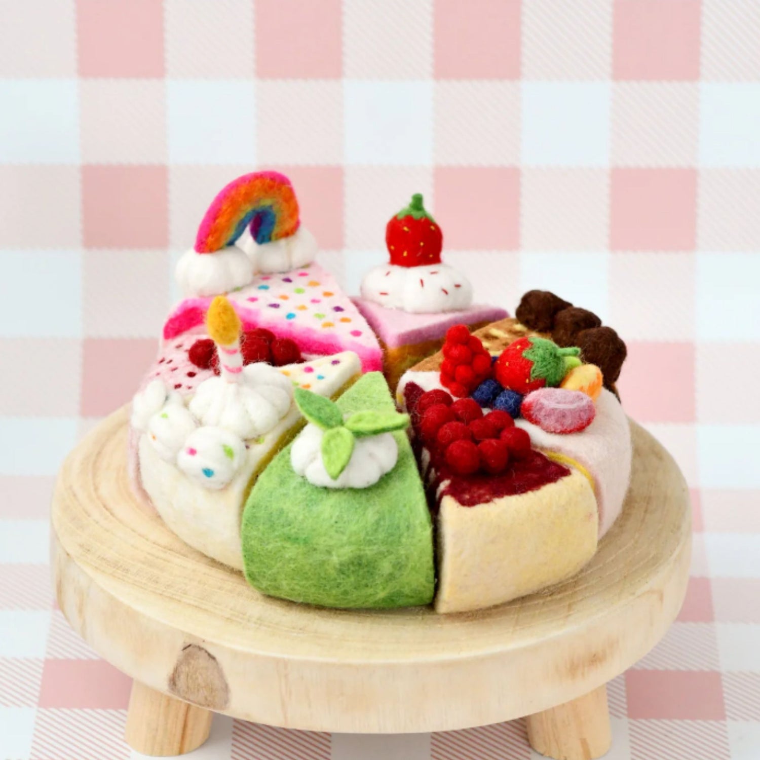 Felt Rainbow Cake Slice | Play Food