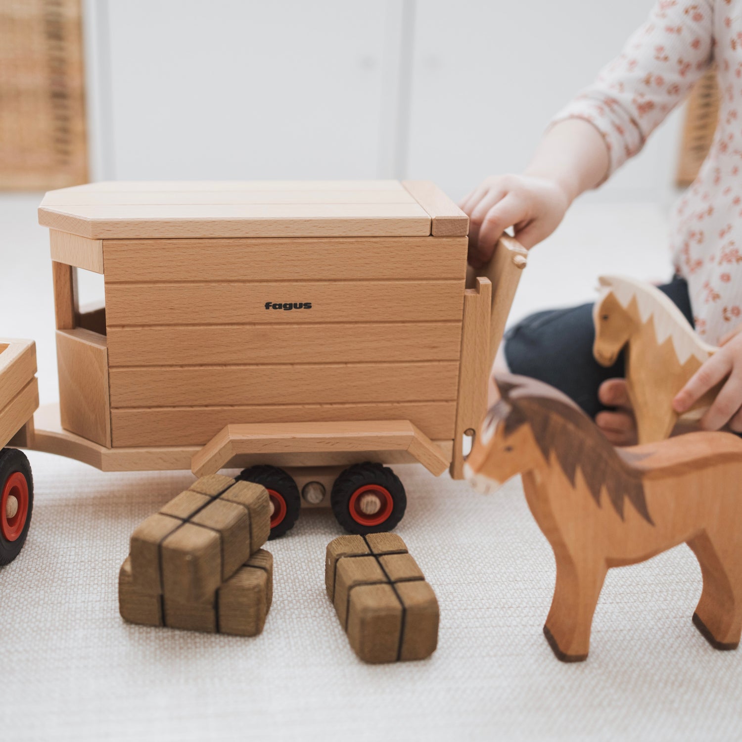 Horse Cart Trailer | Wooden Toy Vehicle Accessory
