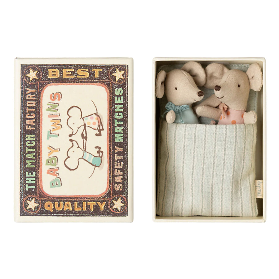 PRE-ORDER Maileg Twins in Matchbox 2025 (Baby Mice)