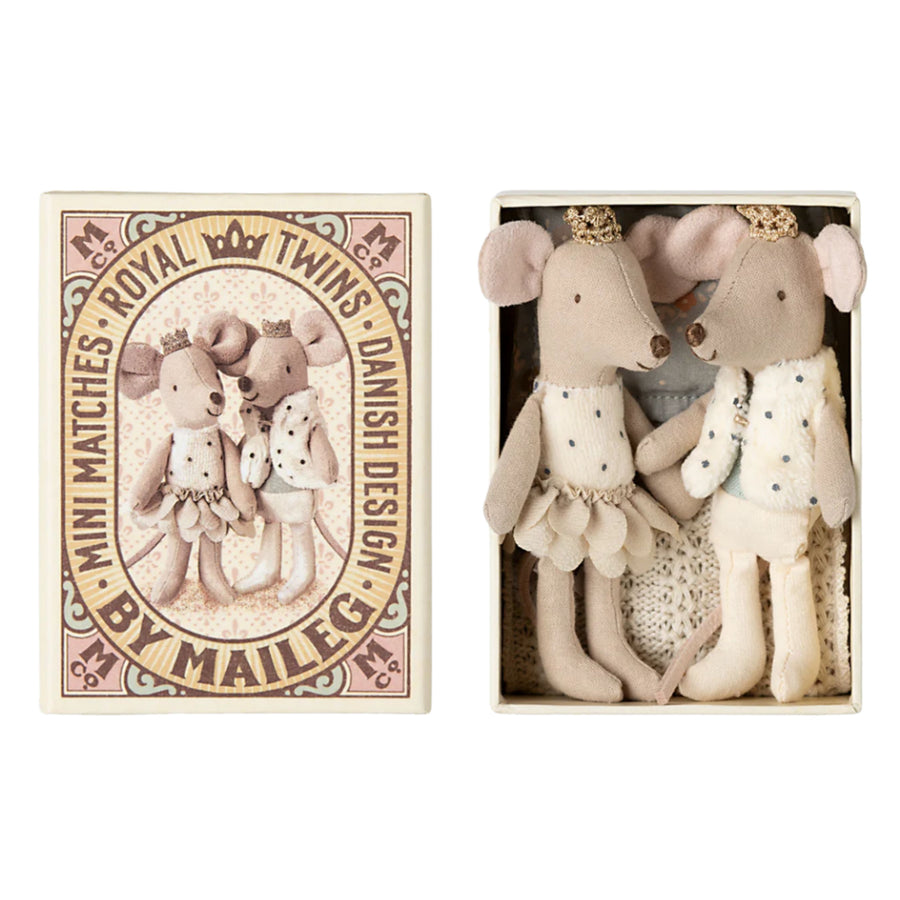 PRE-ORDER Maileg Royal Twins Mice in Matchbox 2025 (Little Sister & Brother)