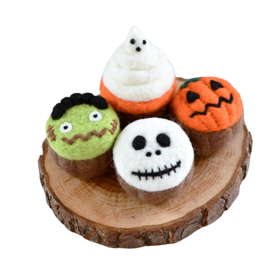 Felt Spooky Halloween Cupcakes (Set of 4)