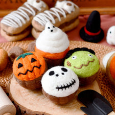 Felt Spooky Halloween Cupcakes (Set of 4)