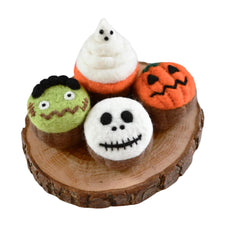 Felt Spooky Halloween Cupcakes (Set of 4)