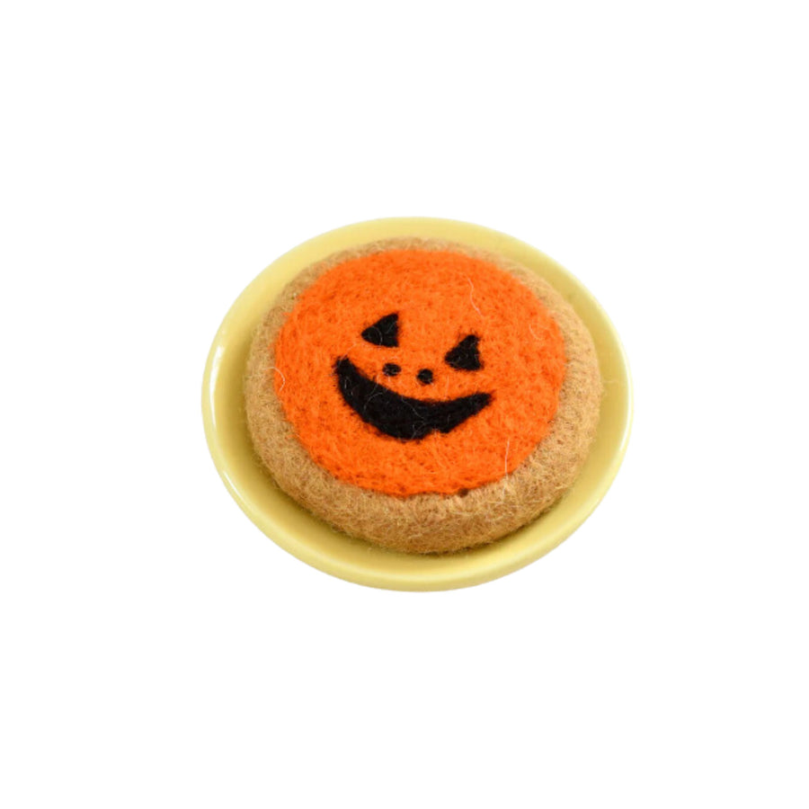 Felt Orange Jack O'Lantern Cookie | Halloween