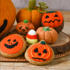 Felt Orange Jack O'Lantern Cookie | Halloween