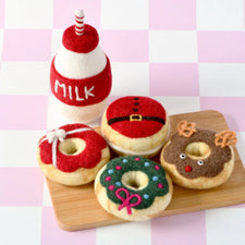 PRE-ORDER Felt Donuts and Milk Christmas Play Food Set