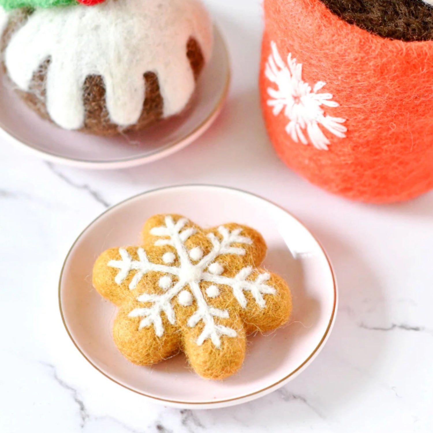 Felt Christmas Snowflake Cookie | Play Food