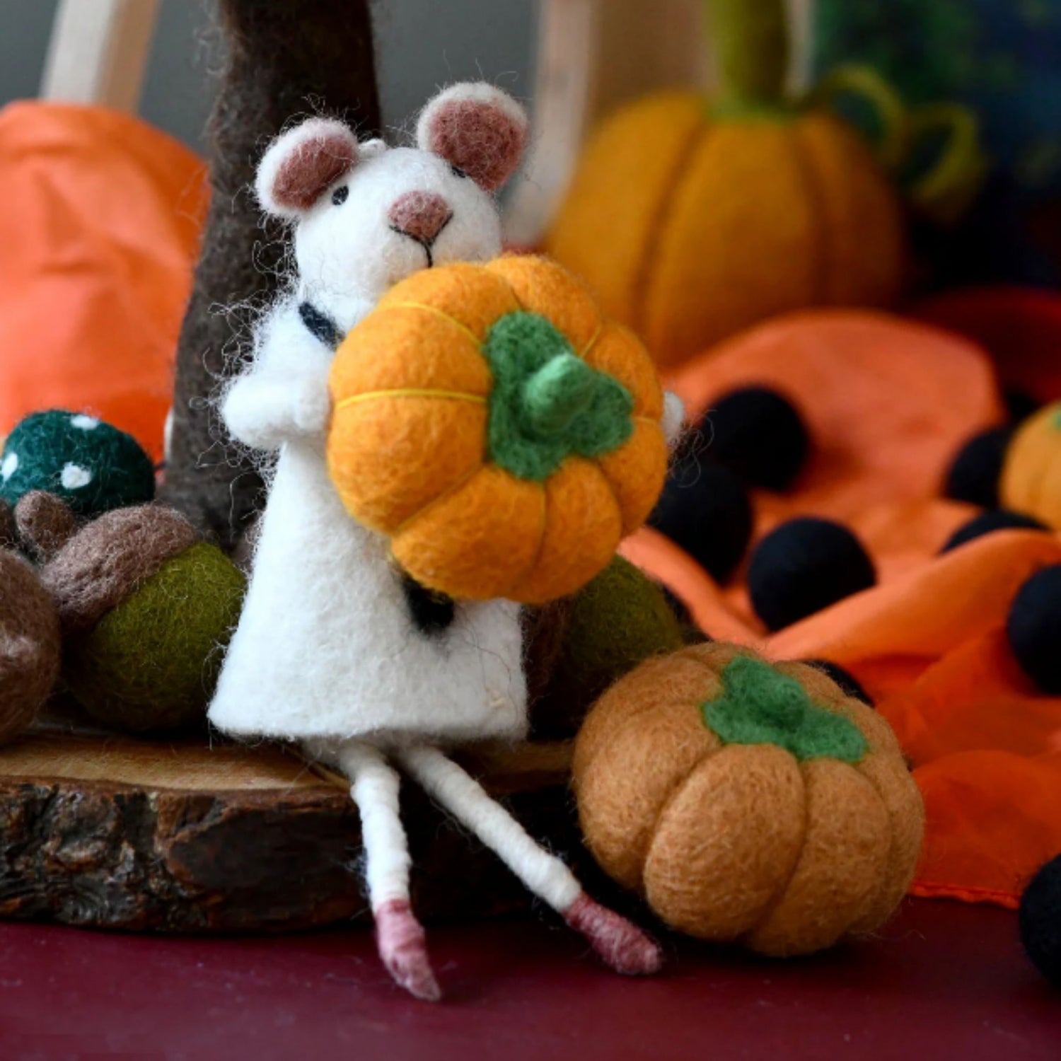 Felt Orange Pumpkins Loose Parts (5 pcs)