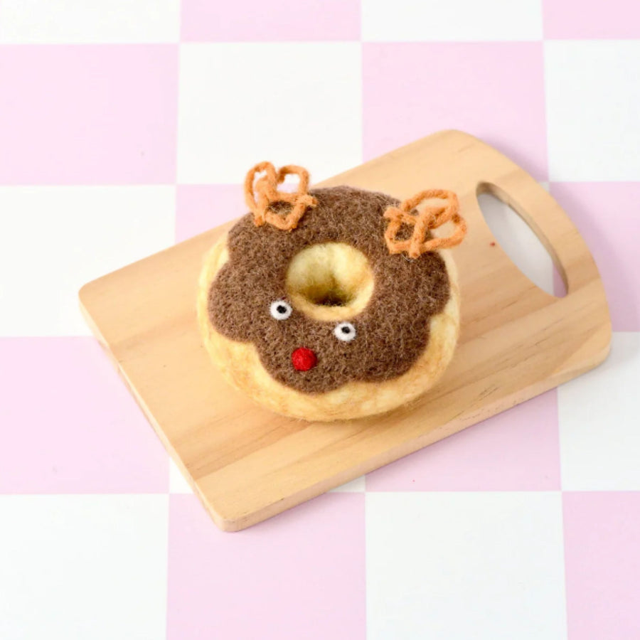 PRE-ORDER Felt Reindeer Donut | Christmas Play Food (Shipping Early Nov)