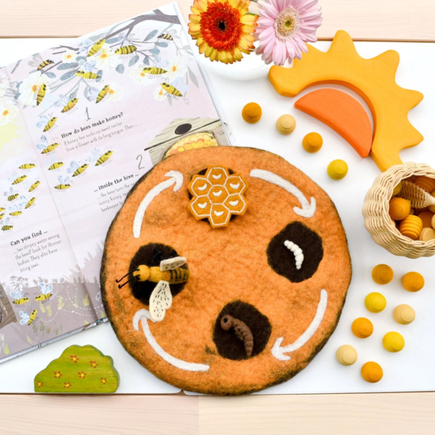 Felt Life Cycle of a Honey Bee (Playmat Sold Separately)