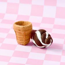 PRE-ORDER Felt Chocolate Soft Serve Ice Cream | Play Food (2pcs)