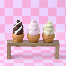 PRE-ORDER Felt Chocolate Soft Serve Ice Cream | Play Food (2pcs)