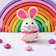 Felt Egg Cover - Pink Hopping Bunny