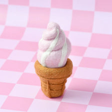 Felt Strawberry Soft Serve Ice Cream | Play Food (2pcs)