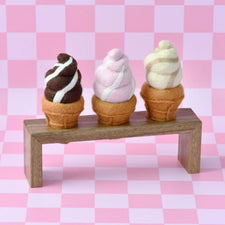 Felt Strawberry Soft Serve Ice Cream | Play Food (2pcs)