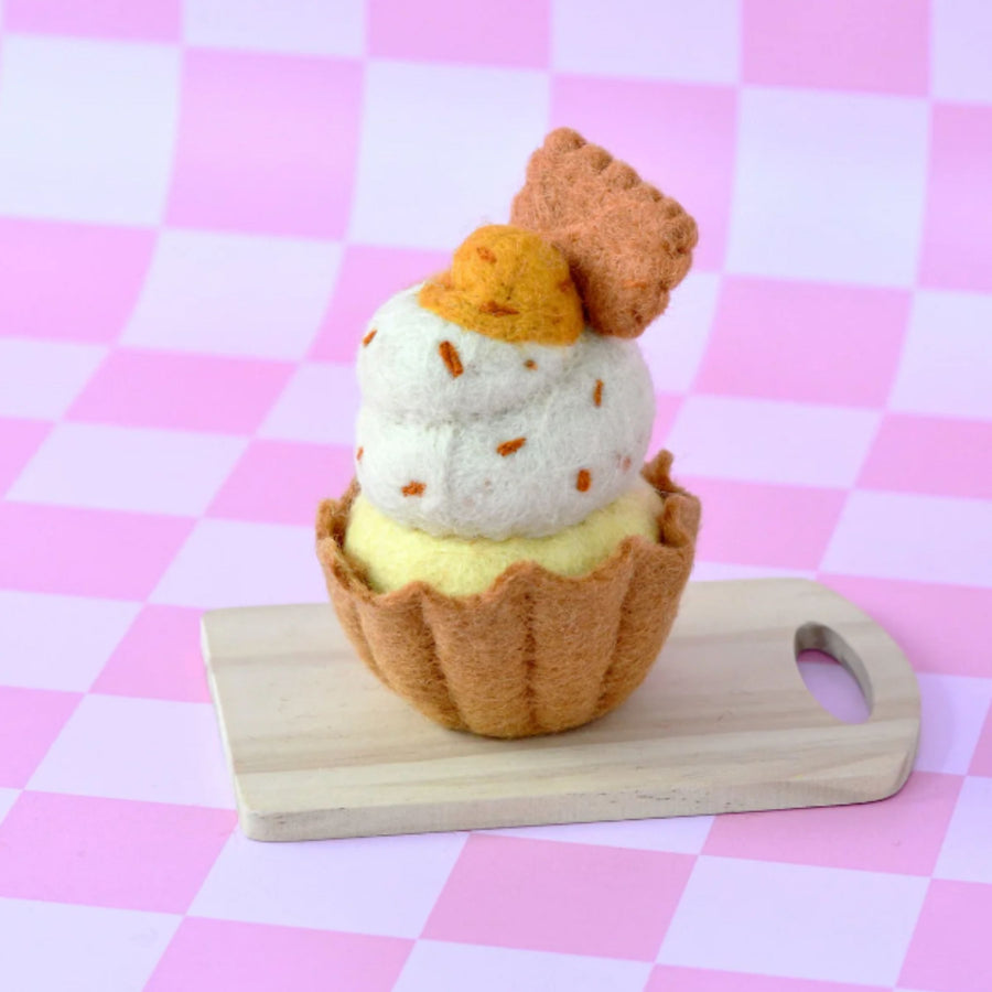 PRE-ORDER Felt Giant Biscoff Cupcake | Play Food (Shipping Early Nov)