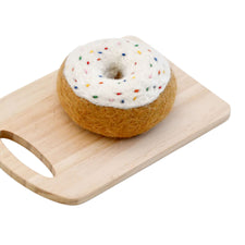 Felt Donut with Classic Glaze and Rainbow Sprinkles | Play Food