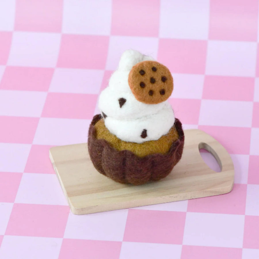 PRE-ORDER Felt Giant Cookies and Cream Cupcake | Play Food (Shipping Early Nov)