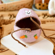 Felt Egg Cover - Pink Bunny Motif