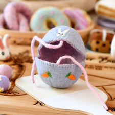 Felt Egg Cover - Purple Bunny Motif