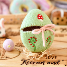 Felt Egg Cover - Green Mushroom Motif