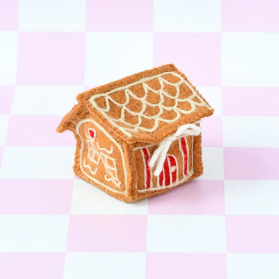 PRE-ORDER Felt Gingerbread House (Red Door)