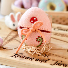 Felt Egg Cover - Peach Mushroom Motif