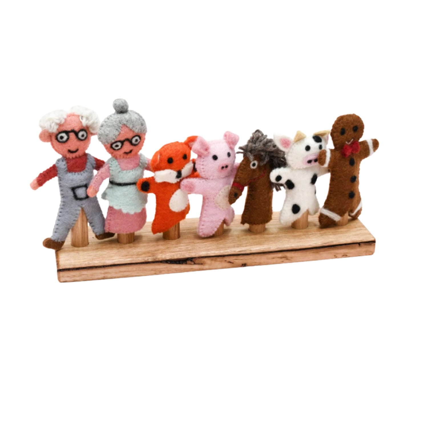 Wooden Finger Puppet Stand (7 Rods)