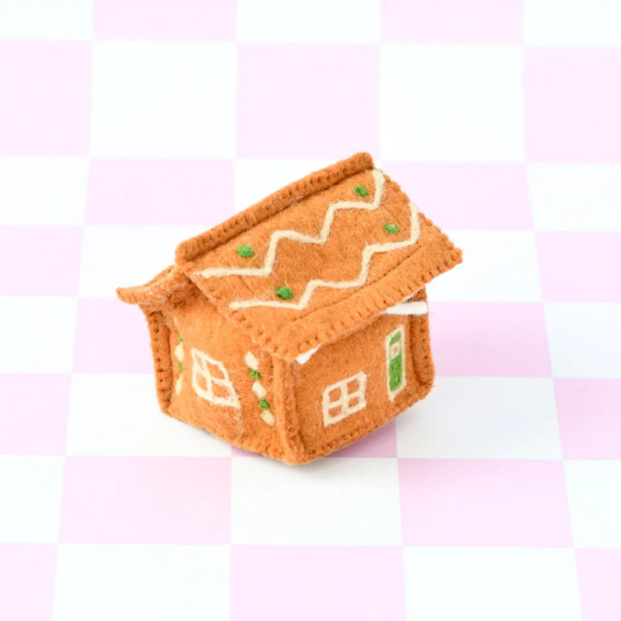 PRE-ORDER Felt Gingerbread House (Green Door)