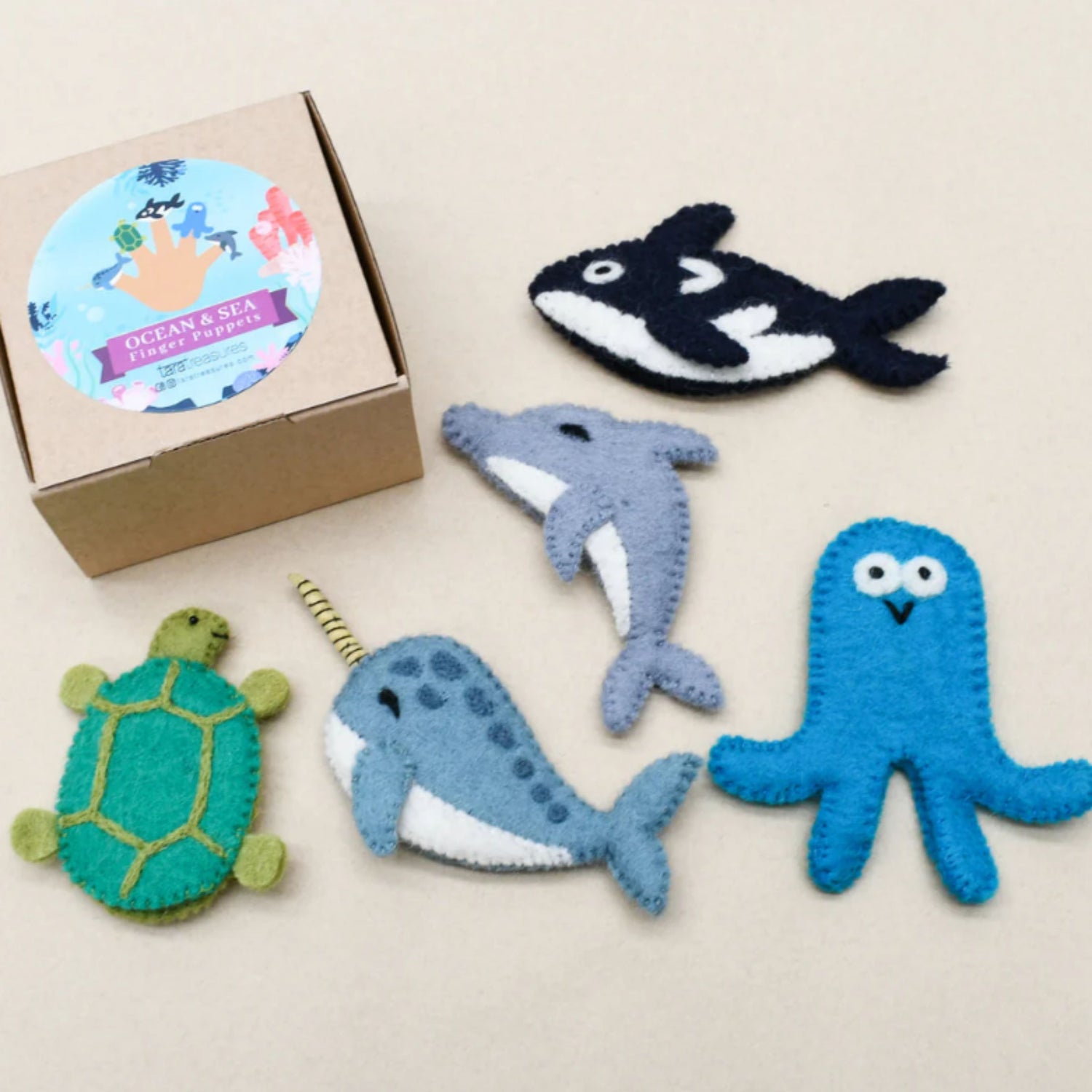 Felt Finger Puppets (Ocean and Sea Creatures, B)