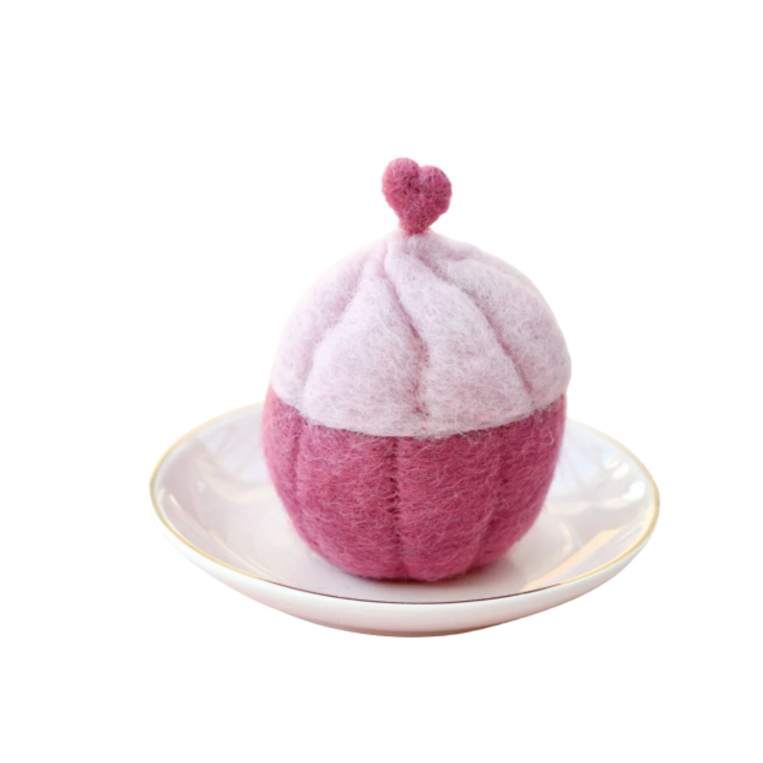 Felt Pink Heart Cupcake | Play Food