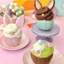 Felt Easter Bunny Cupcakes (Set of 3) | Play Food