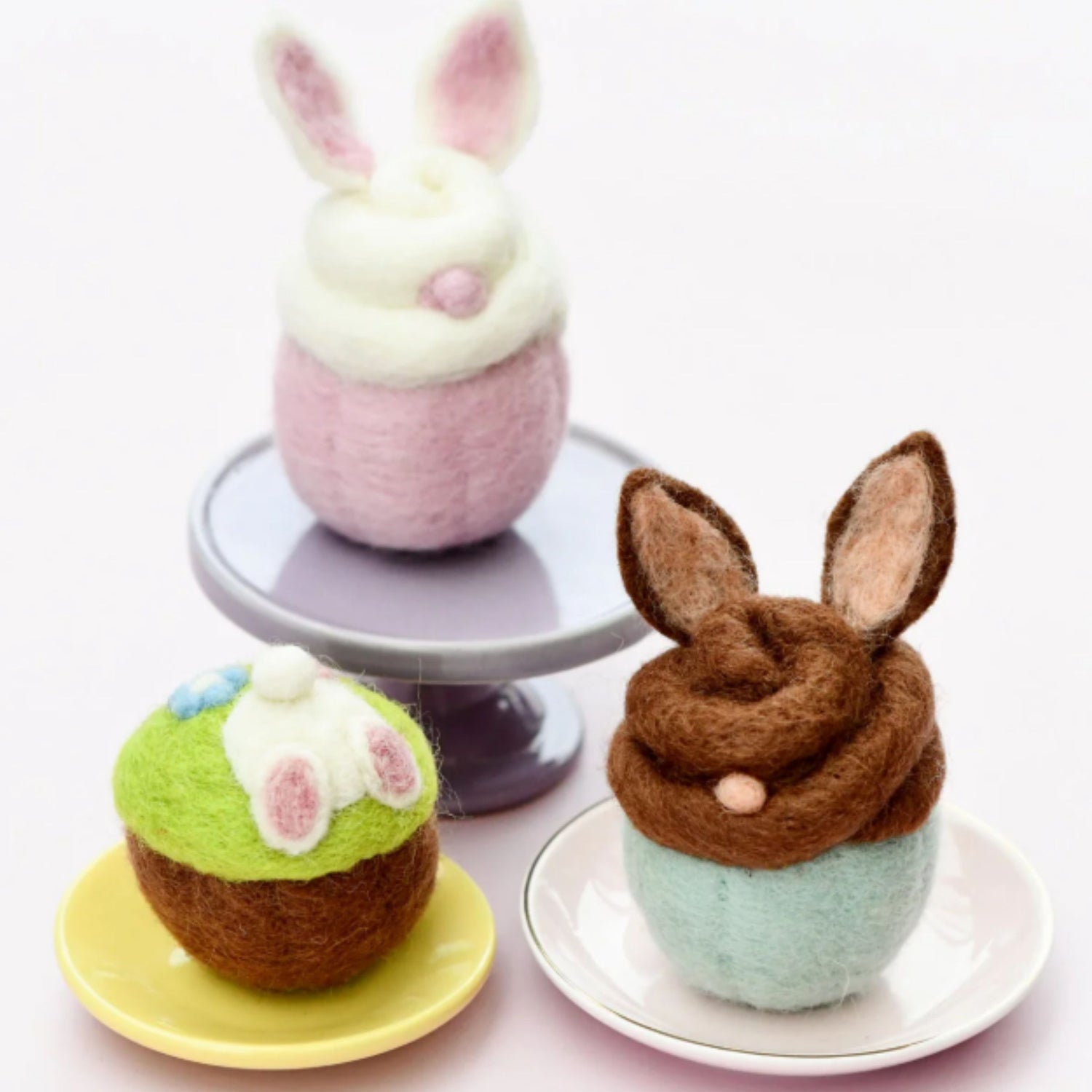 Felt Easter Bunny Cupcakes (Set of 3) | Play Food