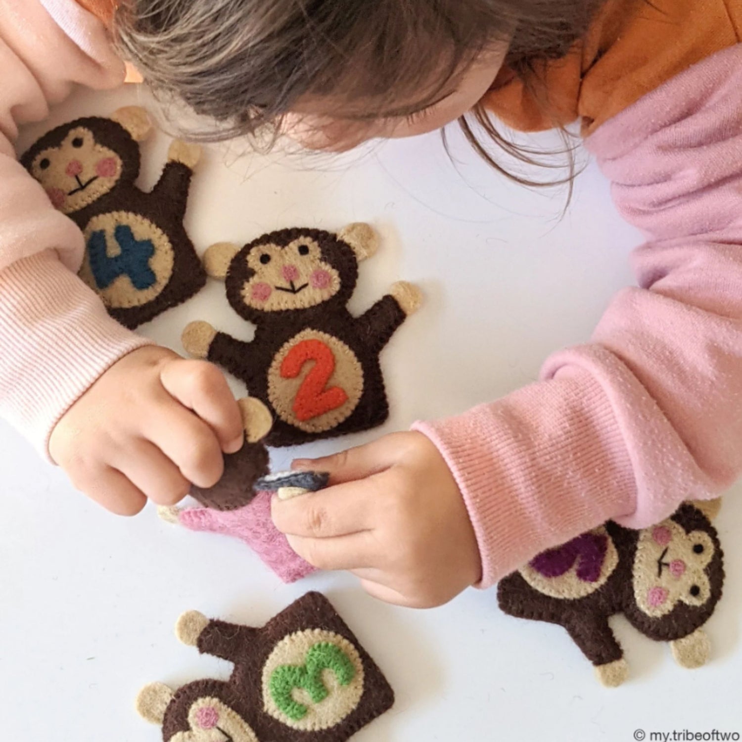 Felt Finger Puppets (Five Little Monkeys)