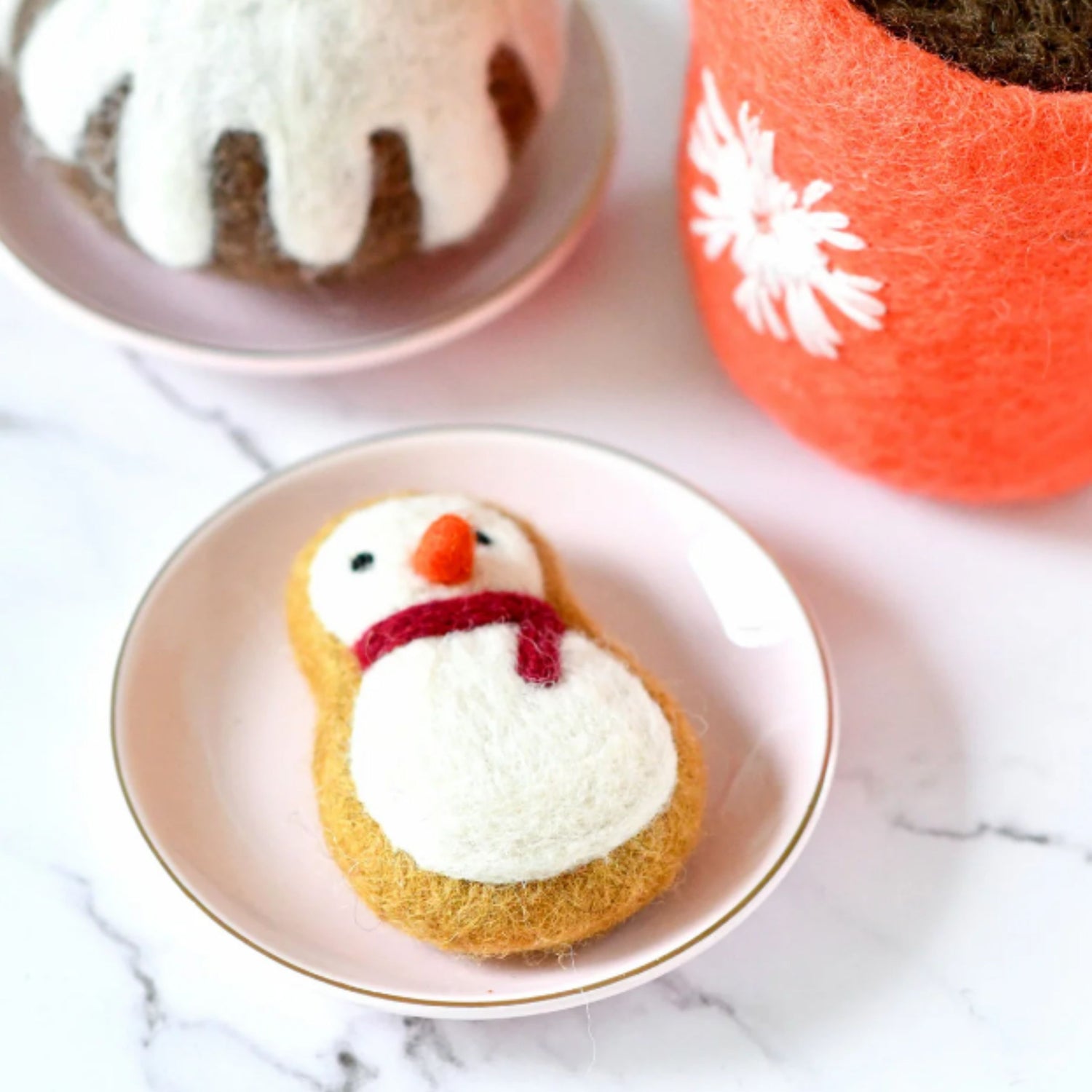 Felt Christmas Snowman Cookie | Play Food