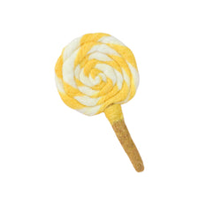 Felt Yellow and White Swirl Lollipop | Play Food