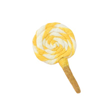 Felt Yellow and White Swirl Lollipop | Play Food