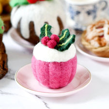 Felt Holly Berry Christmas Cupcake | Play Food