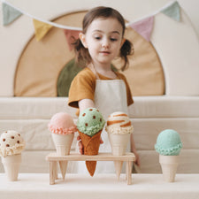 Felt Ice Creams and Waffle Cones | Play Food Set