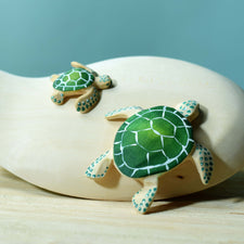 Wooden Baby Turtle (Green)