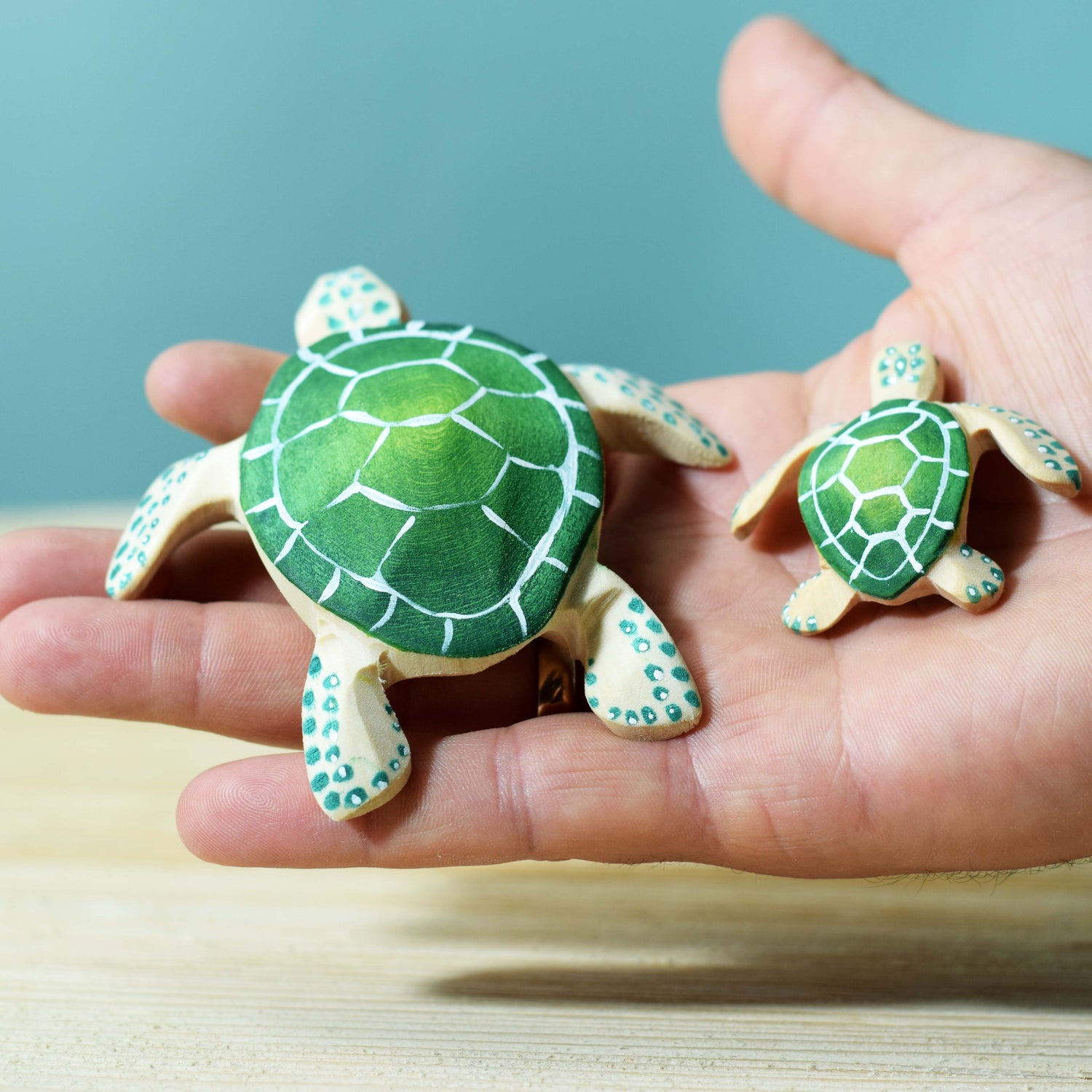 Wooden Baby Turtle (Green)