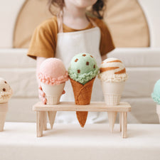 Felt Ice Creams and Waffle Cones | Play Food Set