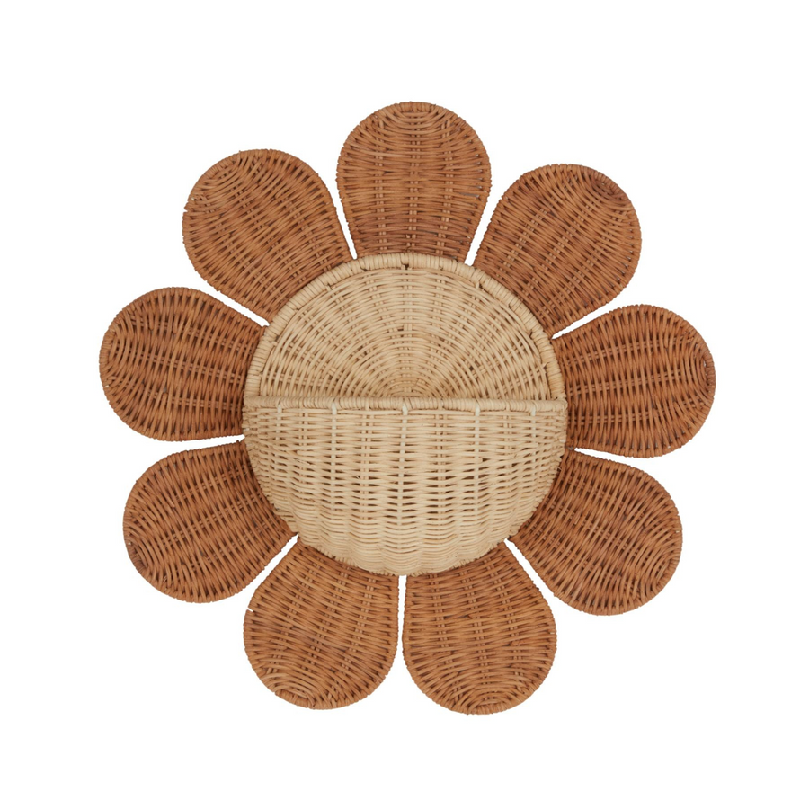 Rattan Daisy Wall Basket