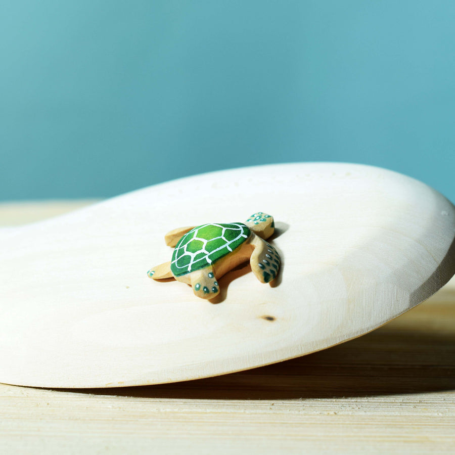 Bumbu Toys Wooden Baby Turtle (Green)