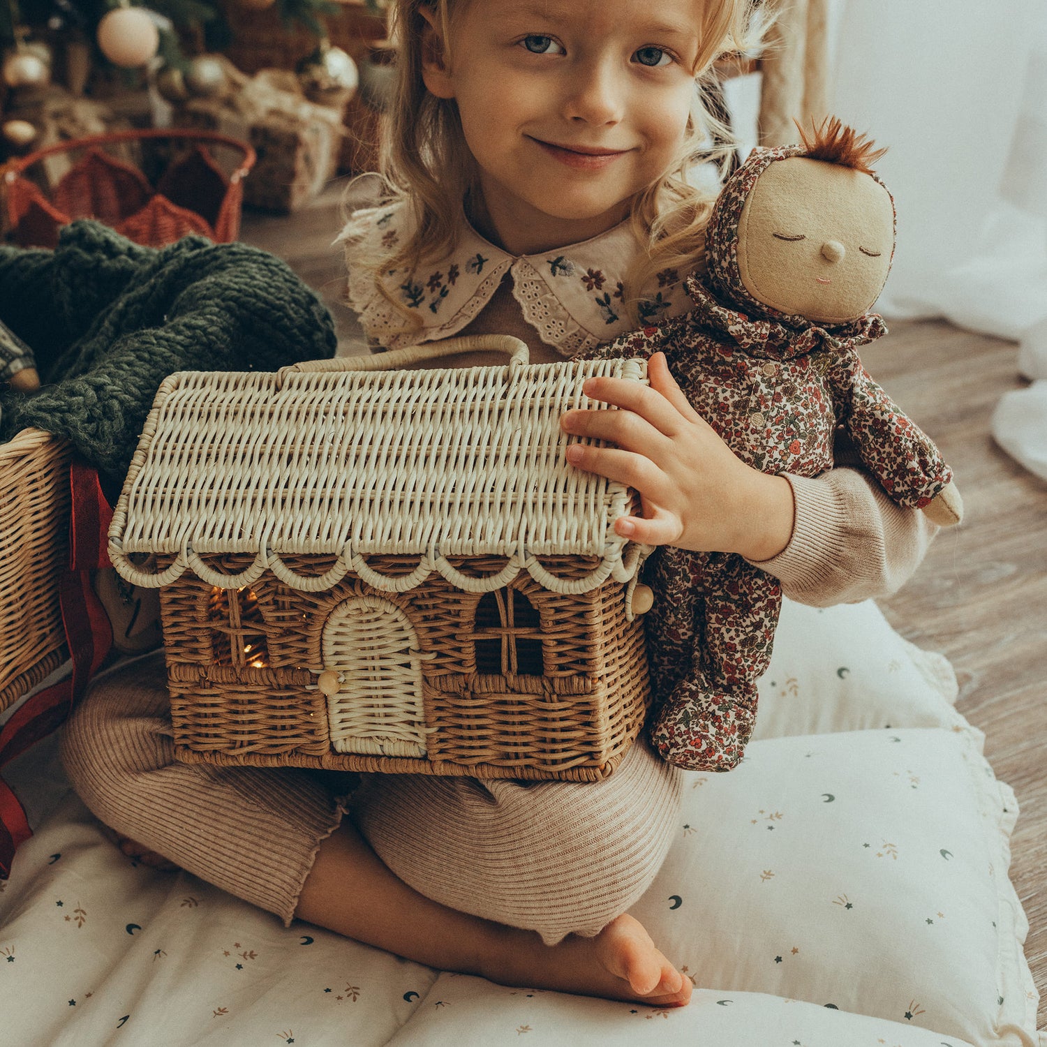 Rattan Gingerbread Casa Clutch Bag