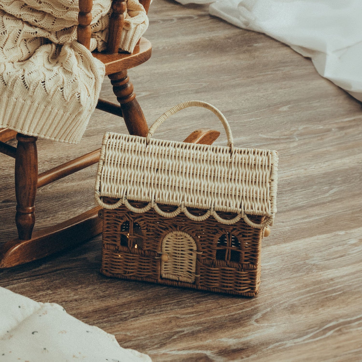 Rattan Gingerbread Casa Clutch Bag