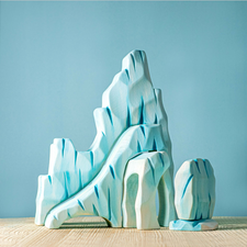 Wooden Icy Cliff and Penguin Set