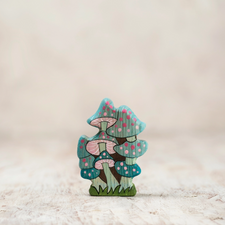 Enchanted Blue Fairy Mushroom | Wooden Toy Figurine